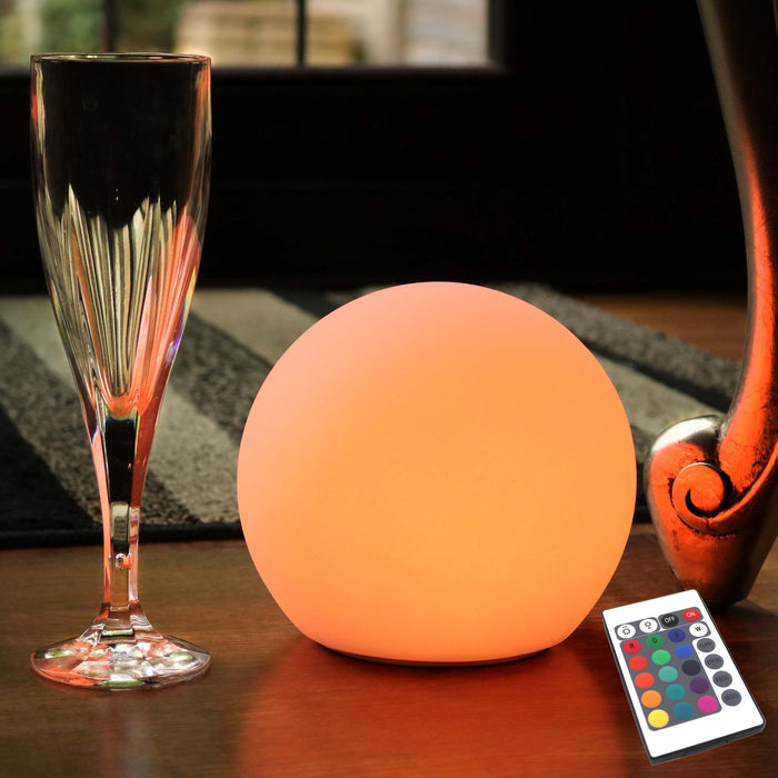 15cm LED Bedside Sphere Lamp, Cordless RGB Ball Mood Light + Remote