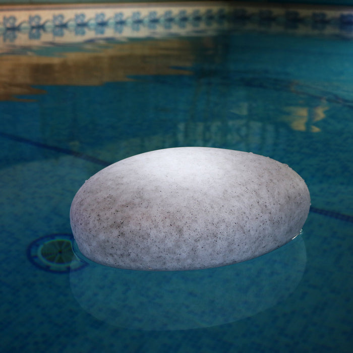 Floating LED Pool Light, Multi Colour Outdoor Garden Pond Lighting, Flint Pebble Stone Lamp