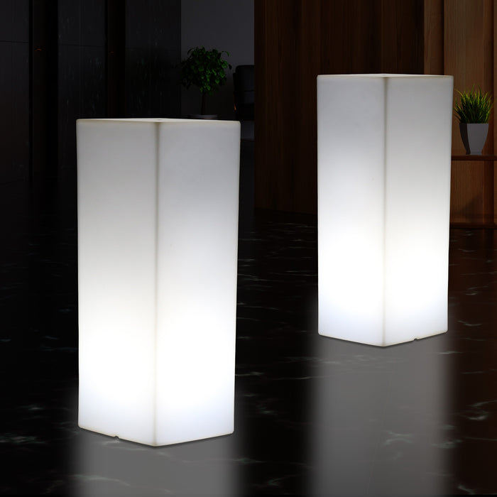 110 x 30 cm Tall LED Pillar Plinth Floor Lamp, Modern E27 Bollard Column Light, White