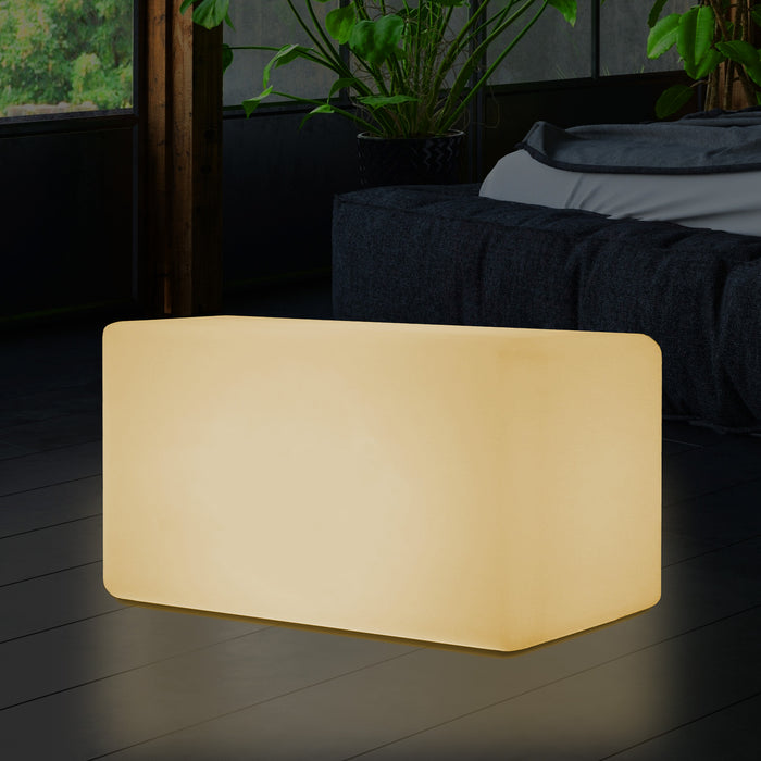 Illuminated LED Bench Seat Stool Light, Warm White E27 Floor Lamp Seating, 55 x 35cm