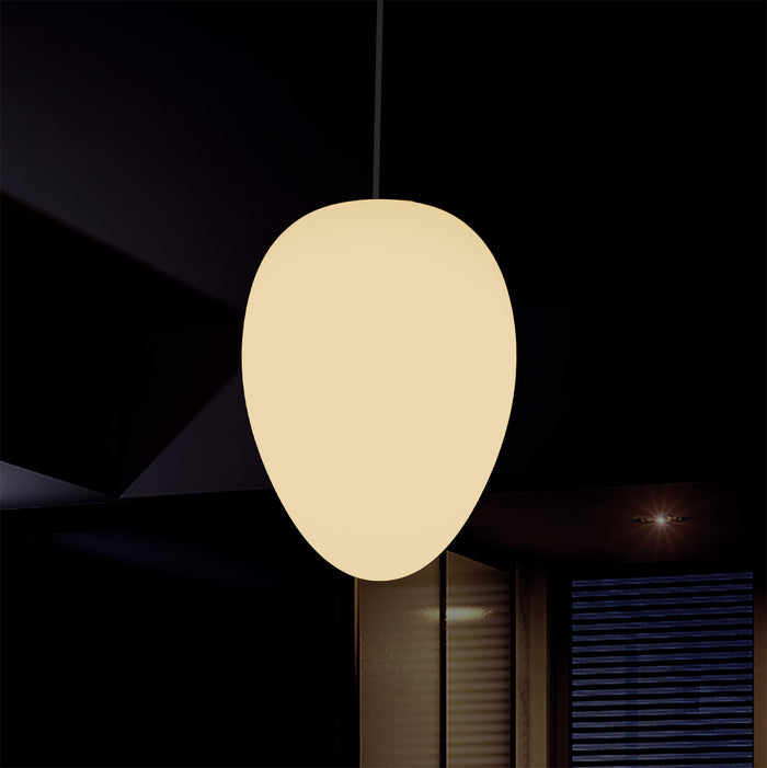 Decorative E27 Hanging Ceiling Light, Designer Oval LED Pendant Lamp, 37cm, Warm White